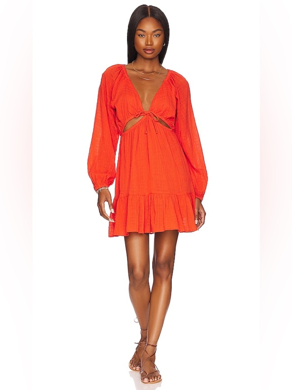 NWT LSpace Feelin Fine Mini Long Sleeve Dress in Poppy Size Medium